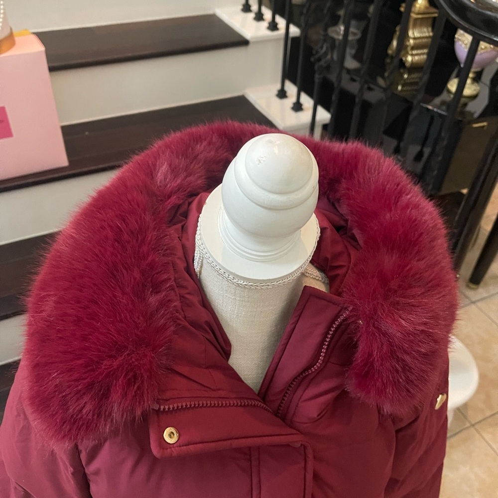 Kate Spade New York Long Parka With Faux Fur Trim Puffer Coat Jacket - Picture 10 of 16